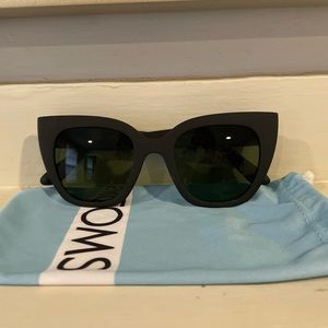 TOMS Sydney Black Cat Eye Sunglases